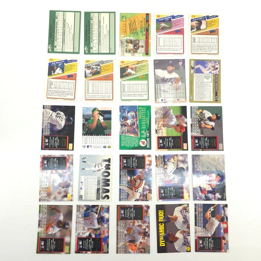 25 Card Baseball Star Lot Several Year Span All Pictured Yount Ripken Bagwell